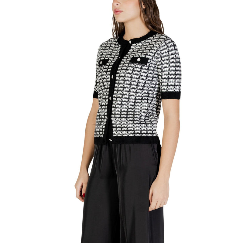 Black Short Cardigan with Front Pockets by Morgan De Toi