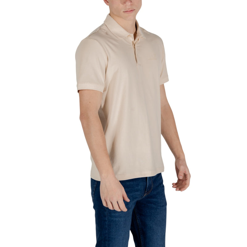 Ea7 Hommes - Polo beige en coton mélangé