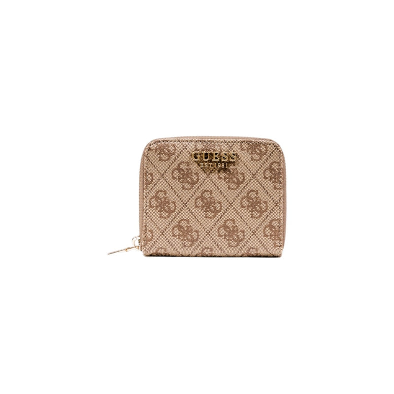 Guess Women Beige Print Zip Wallet Fall Winter Collection