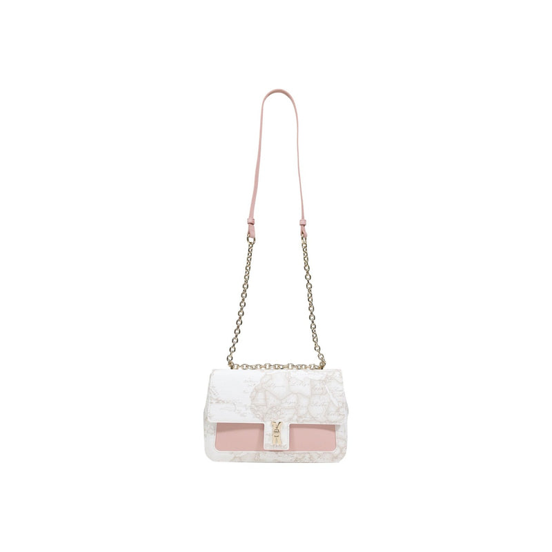 Alviero Martini Prima Classe White Print Bag with Clip