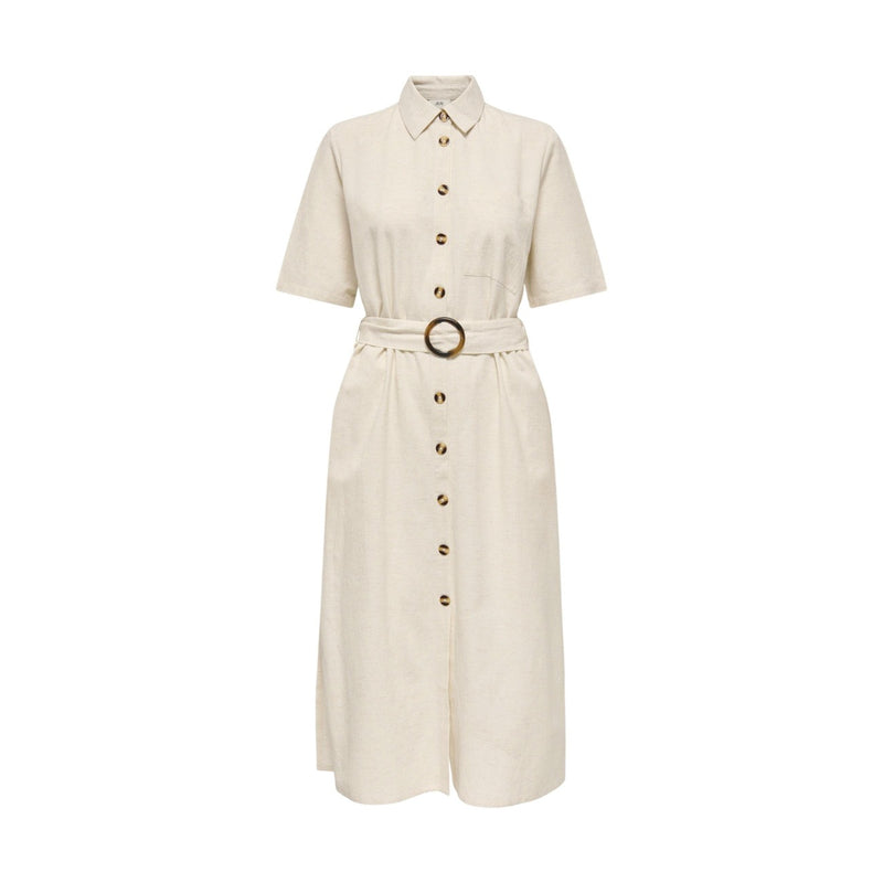 Robe avant boutonnée à ceinture beige Jacqueline De Yong