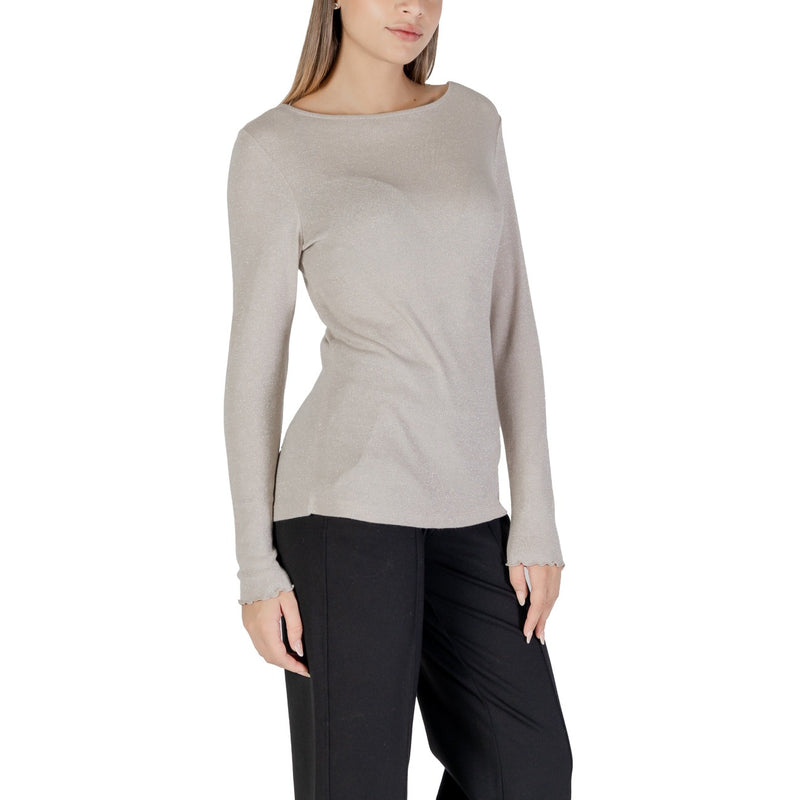 Street One Beige Long pull en tricot à col rond pour femmes