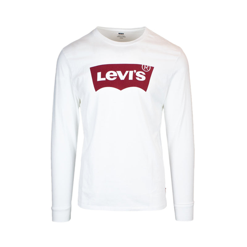 Levi's Men's White Long Sleeve Cotton T-Shirt with Print