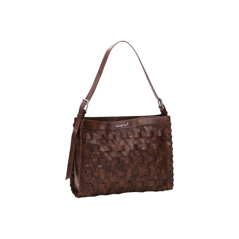 Desigual Brown Polyester Handbag with Zip Pocket