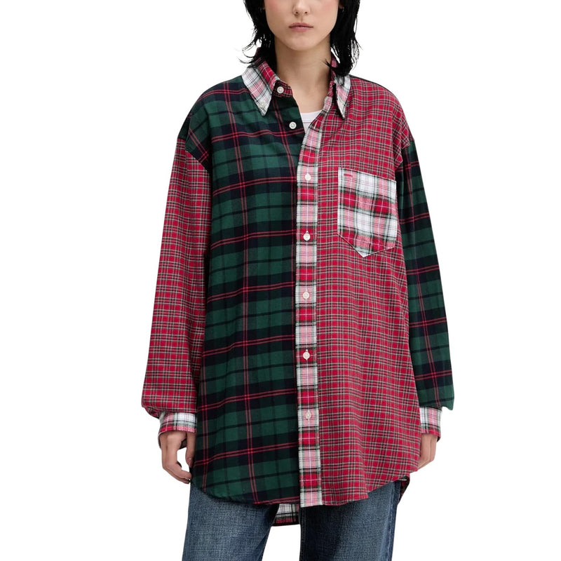 Tommy Hilfiger - Chemise en coton à carreaux rouges pour femme