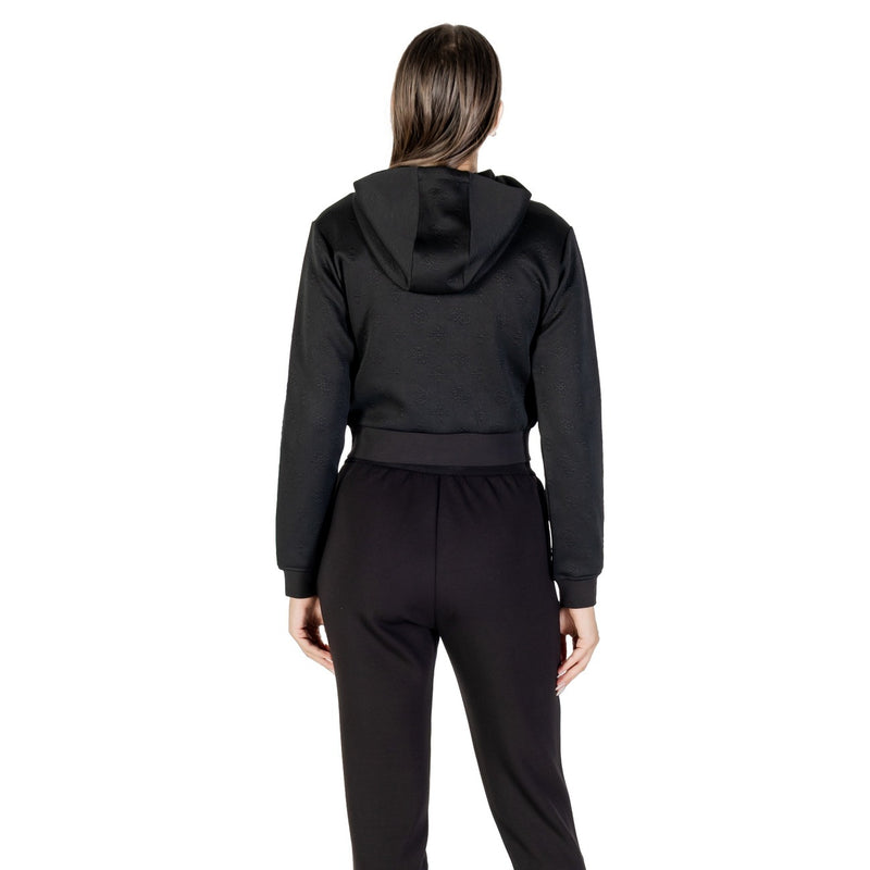 Guess Active Women Black Full Zip Hooded Sweatshirt Fall Winter