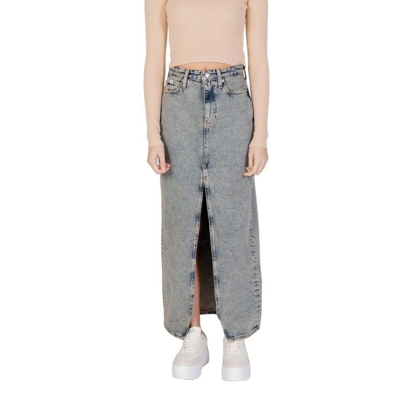 Calvin Klein Jeans Jupe bleue pour femme 100% coton