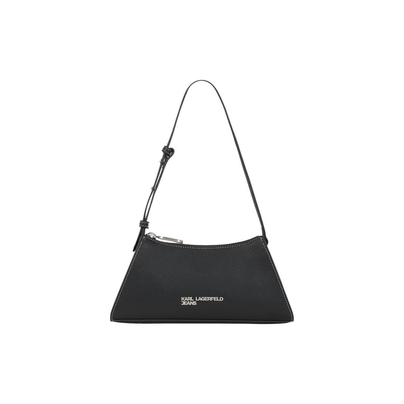 Sac en polyuréthane noir zippé de Karl Lagerfeld avec poches intérieures