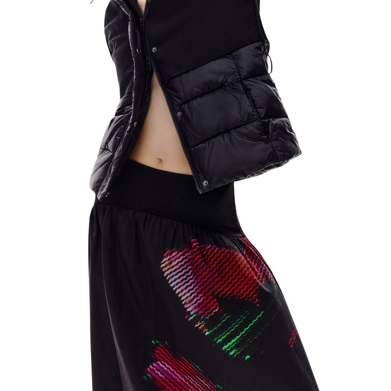 Desigual Damen schwarzer Blumenrock Frühling Sommer