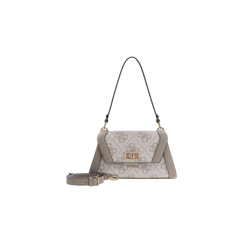 Guess Grey Print Polyurethane Handbag with Shoulder Strap