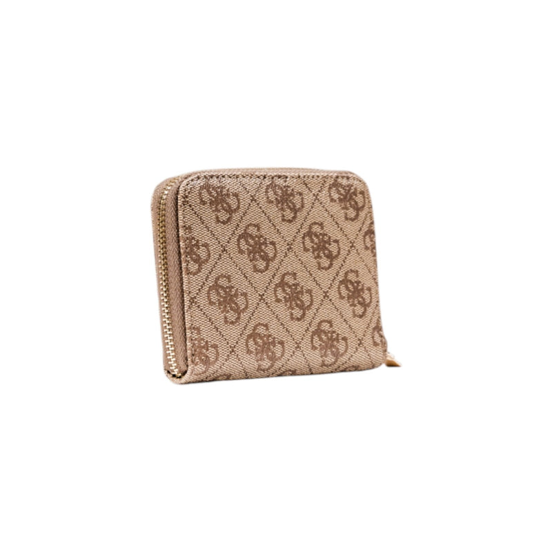 Guess Women Beige Print Zip Wallet Fall Winter Collection