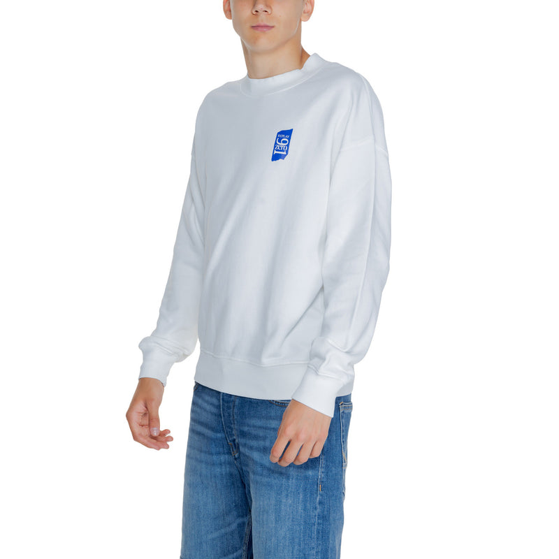 Replay Men White Plain Long Sleeve Round Neck Sweatshirt