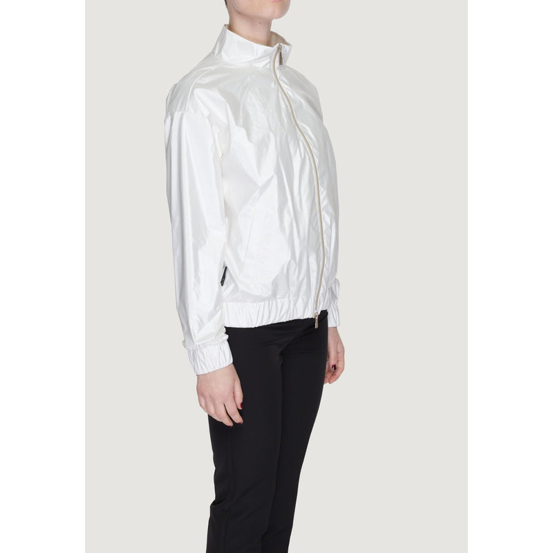 Suns Women Jackets White Polyester with Zip and Front Pockets (blousons en polyester blanc avec fermeture éclair et poches avant)