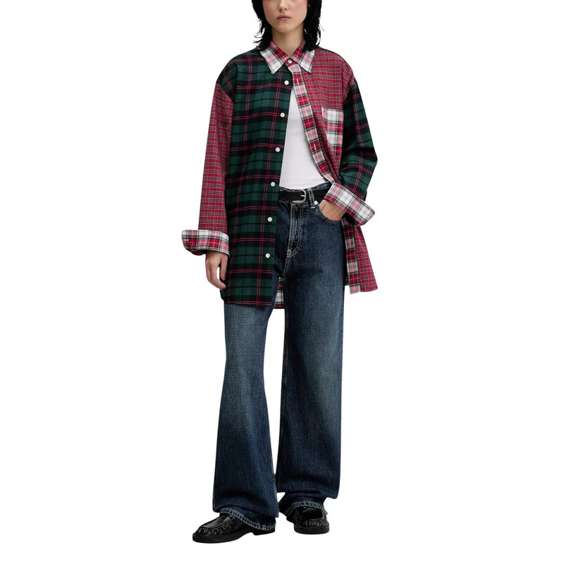 Tommy Hilfiger - Chemise en coton à carreaux rouges pour femme
