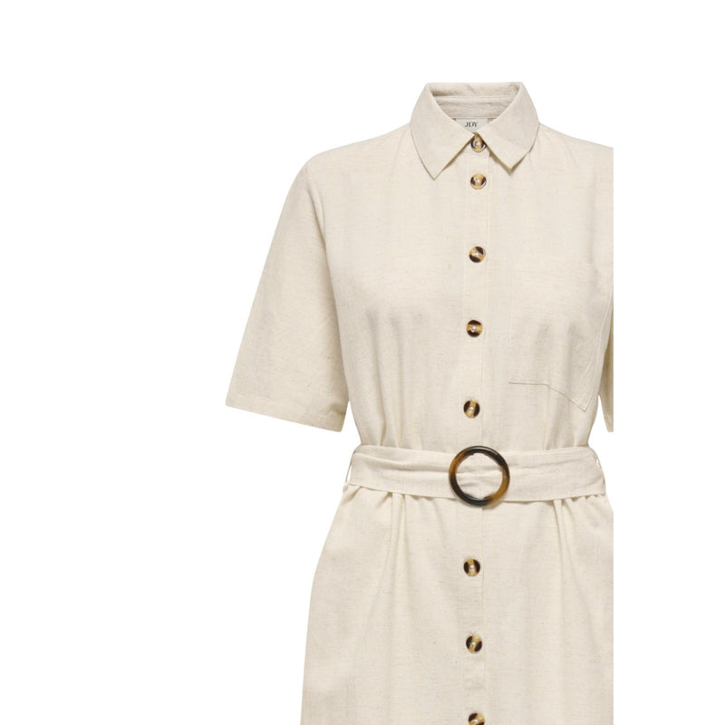 Robe avant boutonnée à ceinture beige Jacqueline De Yong