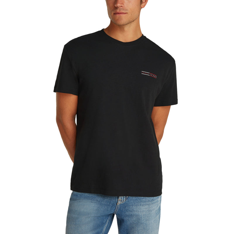 T-shirt noir à col rond pour homme