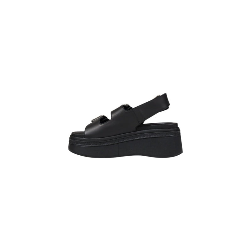 Tommy Hilfiger Black Leather Wedge Shoes for Women