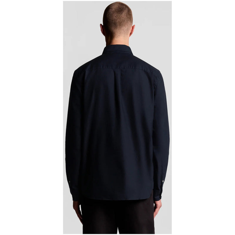 Lyle & Scott Bleu Chemise en coton à manches longues avec une seule poche
