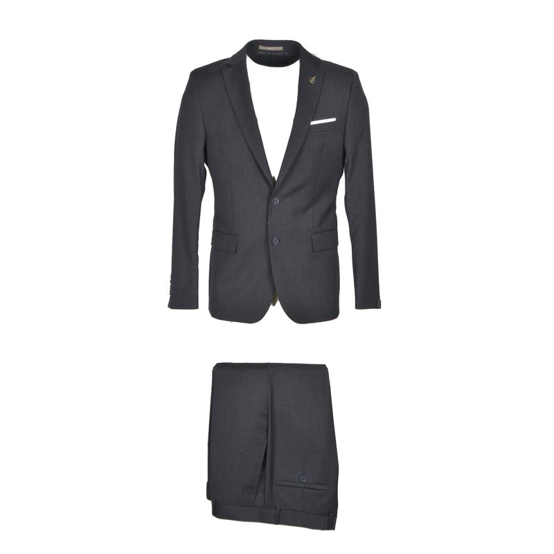 Paoloni Grey Fleece Wool Mens Suit Fall Winter