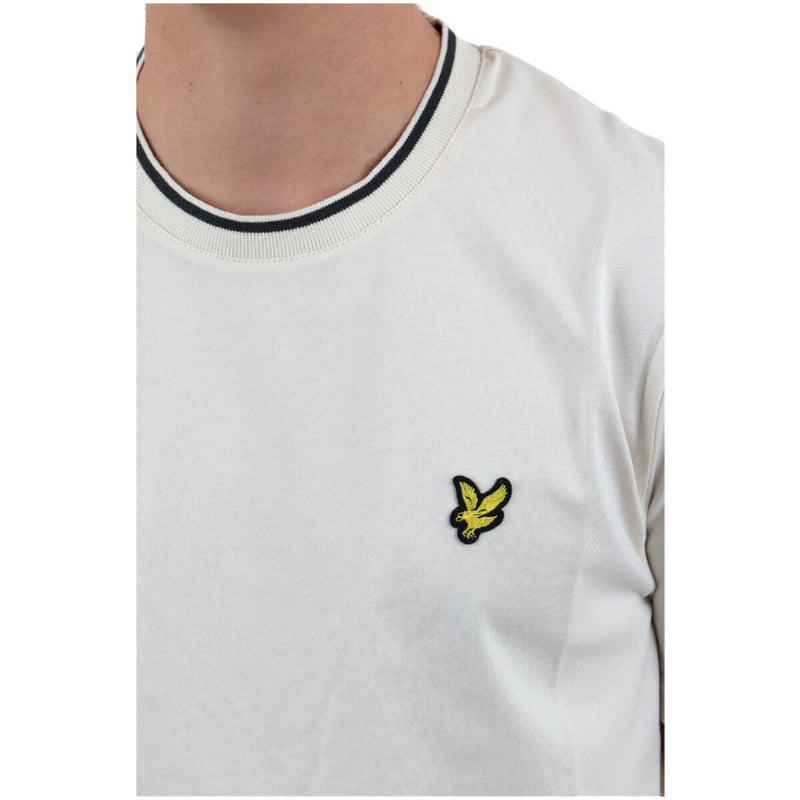 Lyle & Scott Hommes T-Shirt col rond imprimé beige 100% coton