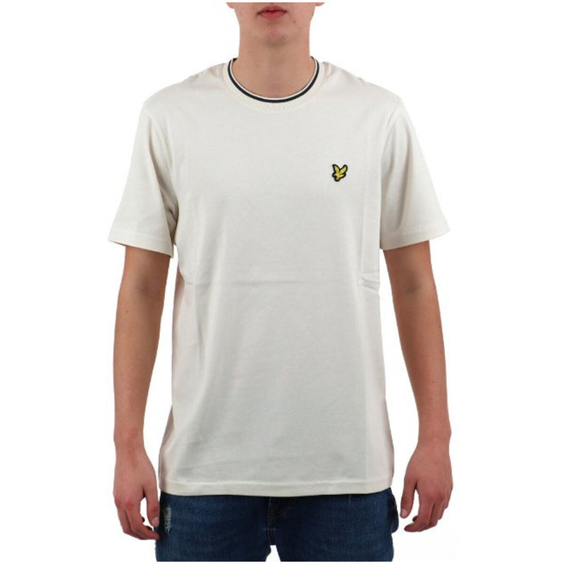 Lyle & Scott Hommes T-Shirt col rond imprimé beige 100% coton