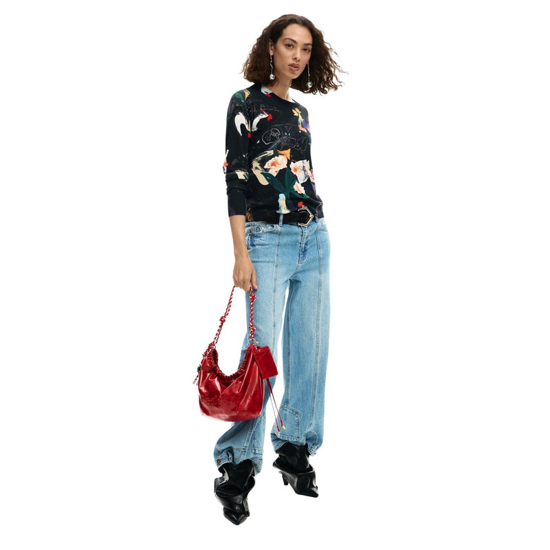 Red Polyester Handbag with Shoulder Strap by Desigual