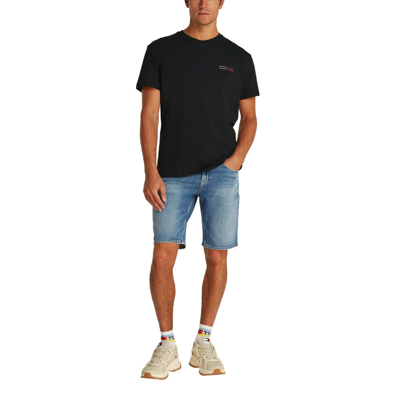T-shirt noir à col rond pour homme