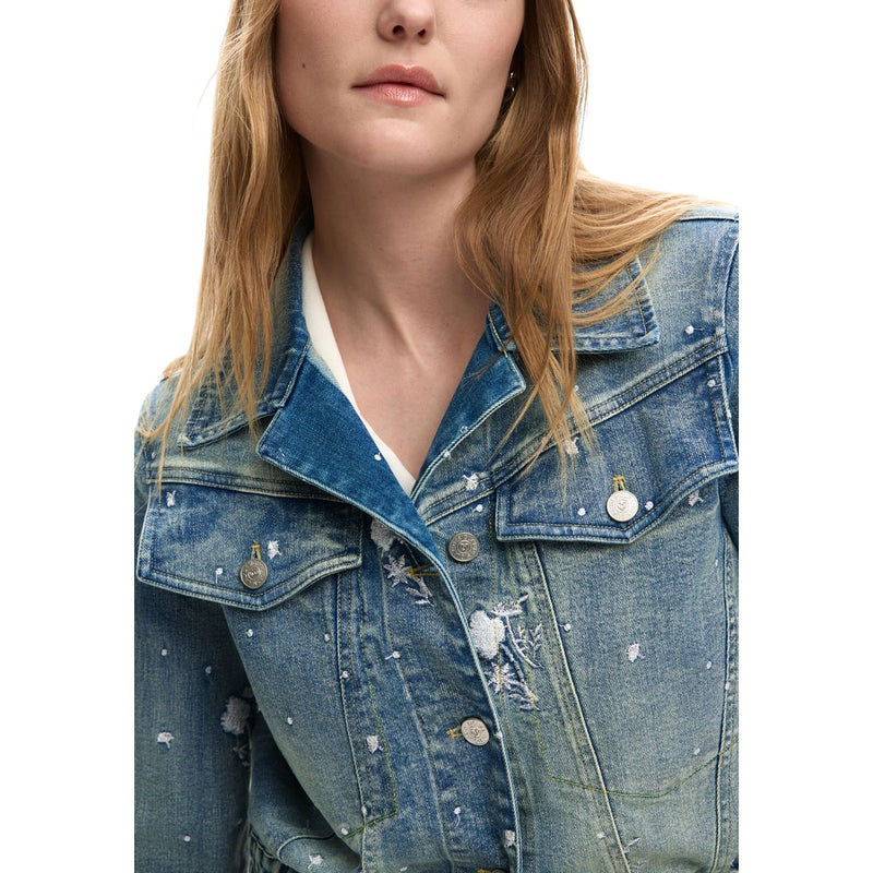Desigual Women Light Blue Blazer with Pockets
