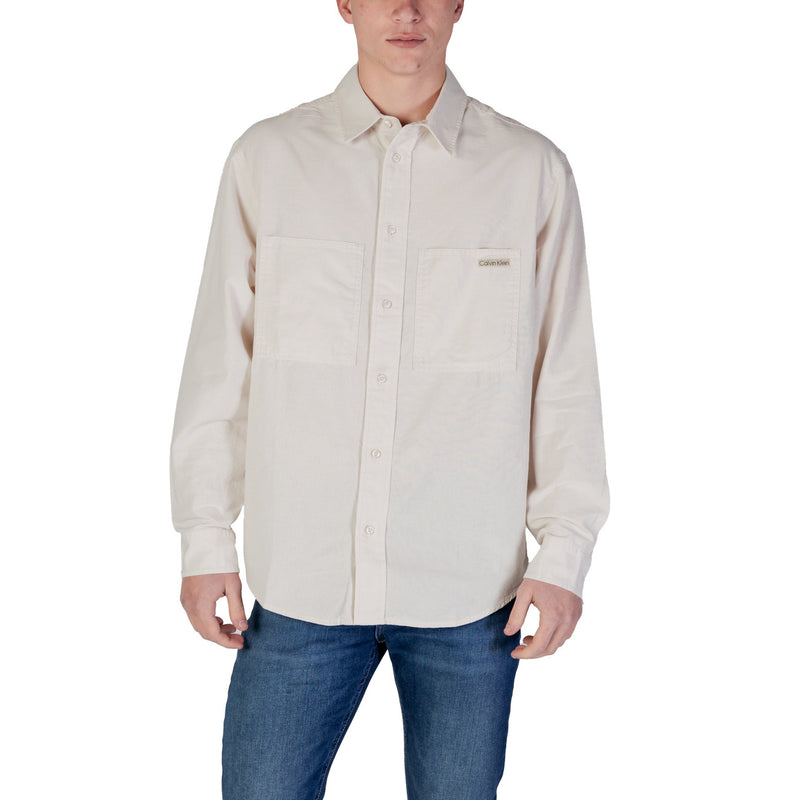 Calvin Klein Jeans Hommes Chemise en coton beige Printemps Eté