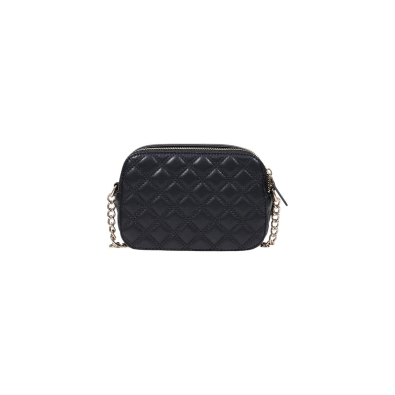Guess Black Polyurethane Zip Bag with Interior Pockets