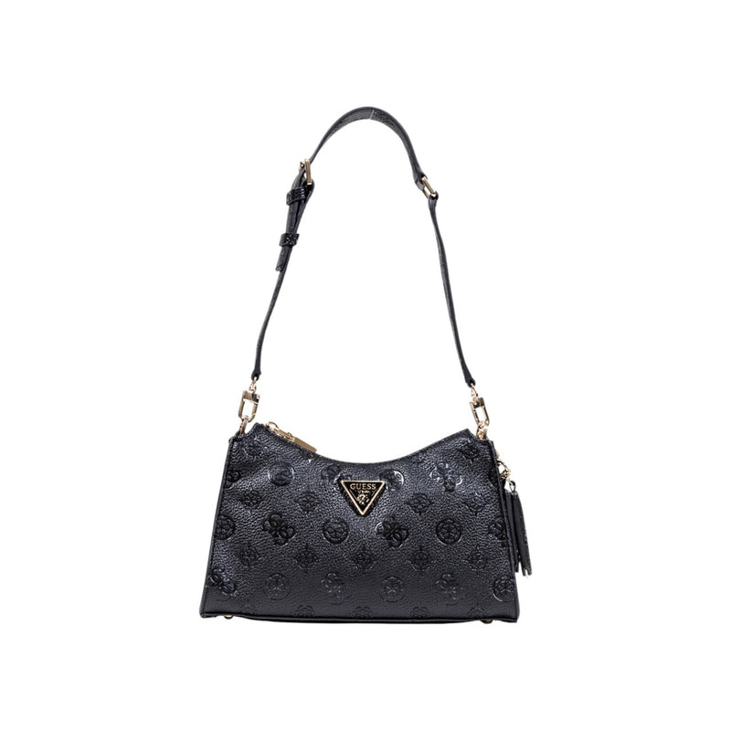Guess Black Polyurethane Handbag with Zip Pockets