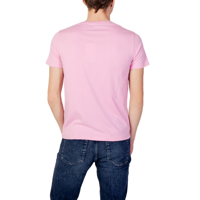 U.S. Polo Assn. Men T-Shirt in Pink with Polka Dot Pattern