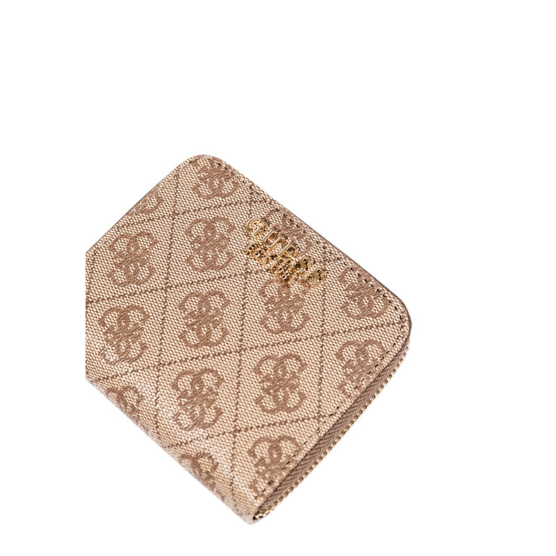 Guess Women Beige Print Zip Wallet Fall Winter Collection