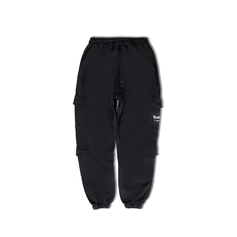 Men's Black Cotton Trousers with Laces and Pockets
