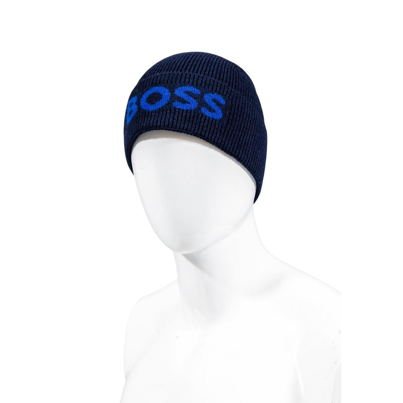 Boss Blue Printed Wool Blend Cap for Men
