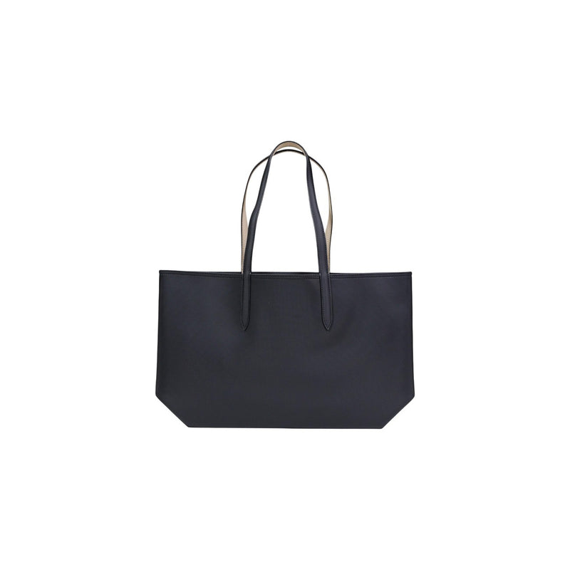 Sac en cuir noir Lacoste avec pochette intérieure