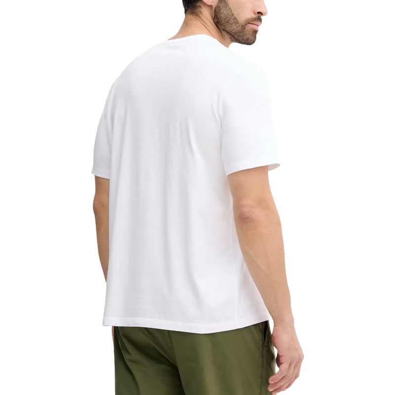 T-shirt blanc à manches courtes avec motif gris