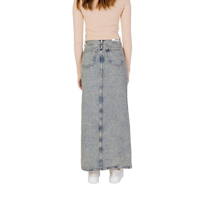 Calvin Klein Jeans Jupe bleue pour femme 100% coton