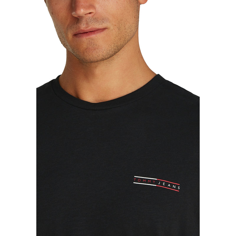 T-shirt noir à col rond pour homme