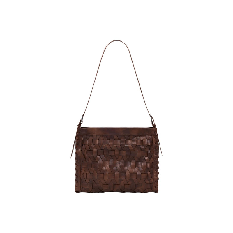 Desigual Brown Polyester Handbag with Zip Pocket