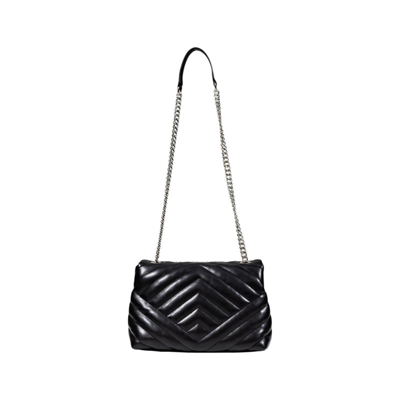 Armani Exchange Black Shoulder Bag with Button and Pockets