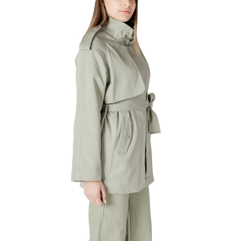 Women's Belted Sage Green Trench Coat Blazer