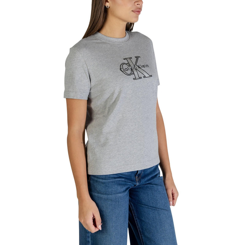 Calvin Klein Jeans Women Grey Print Cotton T-Shirt