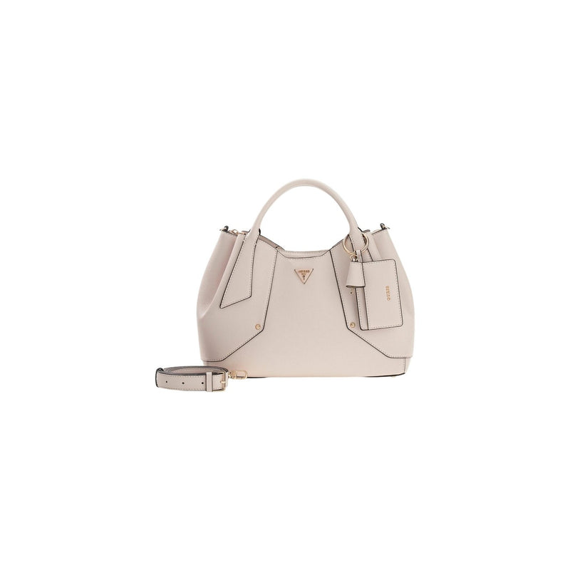 Guess Pink Handbag with Shoulder Strap and Zip Pocket